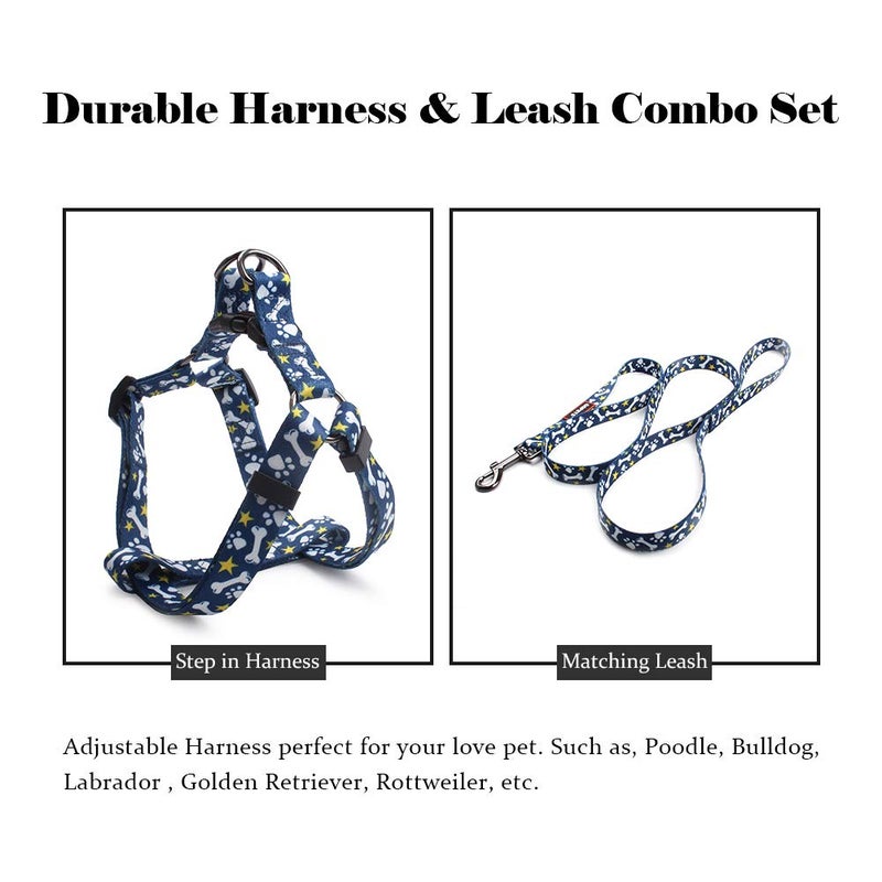 QQPETS Dog Harness Leash Set Adjustable Heavy Duty No Pull Halter Harnesses for Small Medium Large Breed Dogs Back Clip Anti-Twist Perfect for Walking (S(14"-20" Chest Girth), Bone) - Image 4
